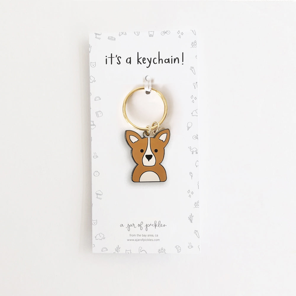 Corgi Dog Enamel Keychain