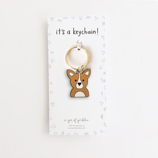 Corgi Dog Enamel Keychain