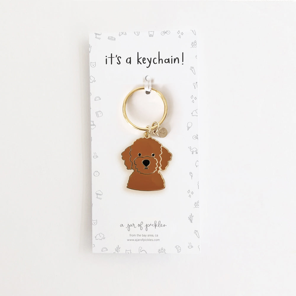 Doodle Dog Enamel Keychain