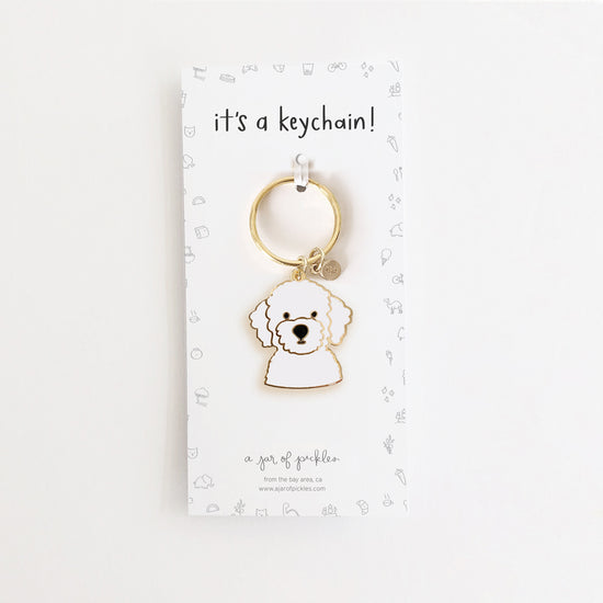 Doodle Dog Enamel Keychain