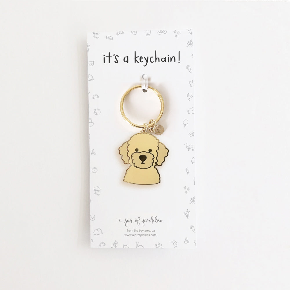 Doodle Dog Enamel Keychain