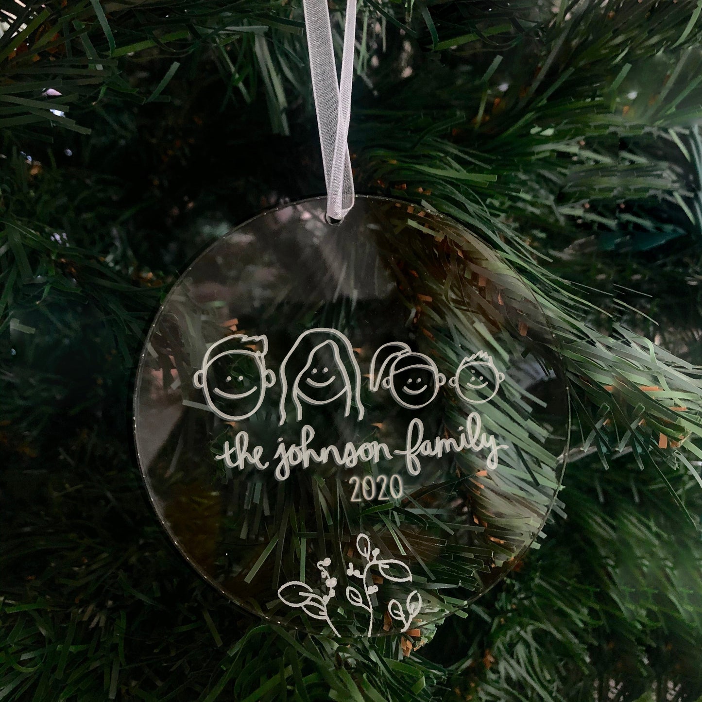 Custom Holiday Ornament: Family Portrait